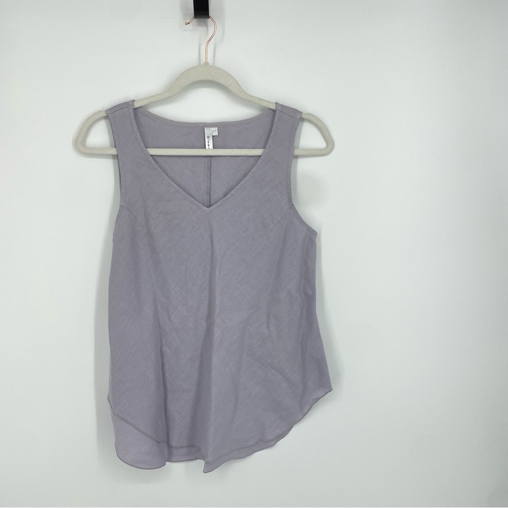 Kleen‎ purple Sleeveless Flowy 100% Linen Tank Top Shirt XS
